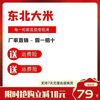 东北大米农产品电商促销主图模板设计指南